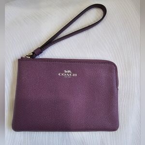 Coach Plum Leather Wristlet